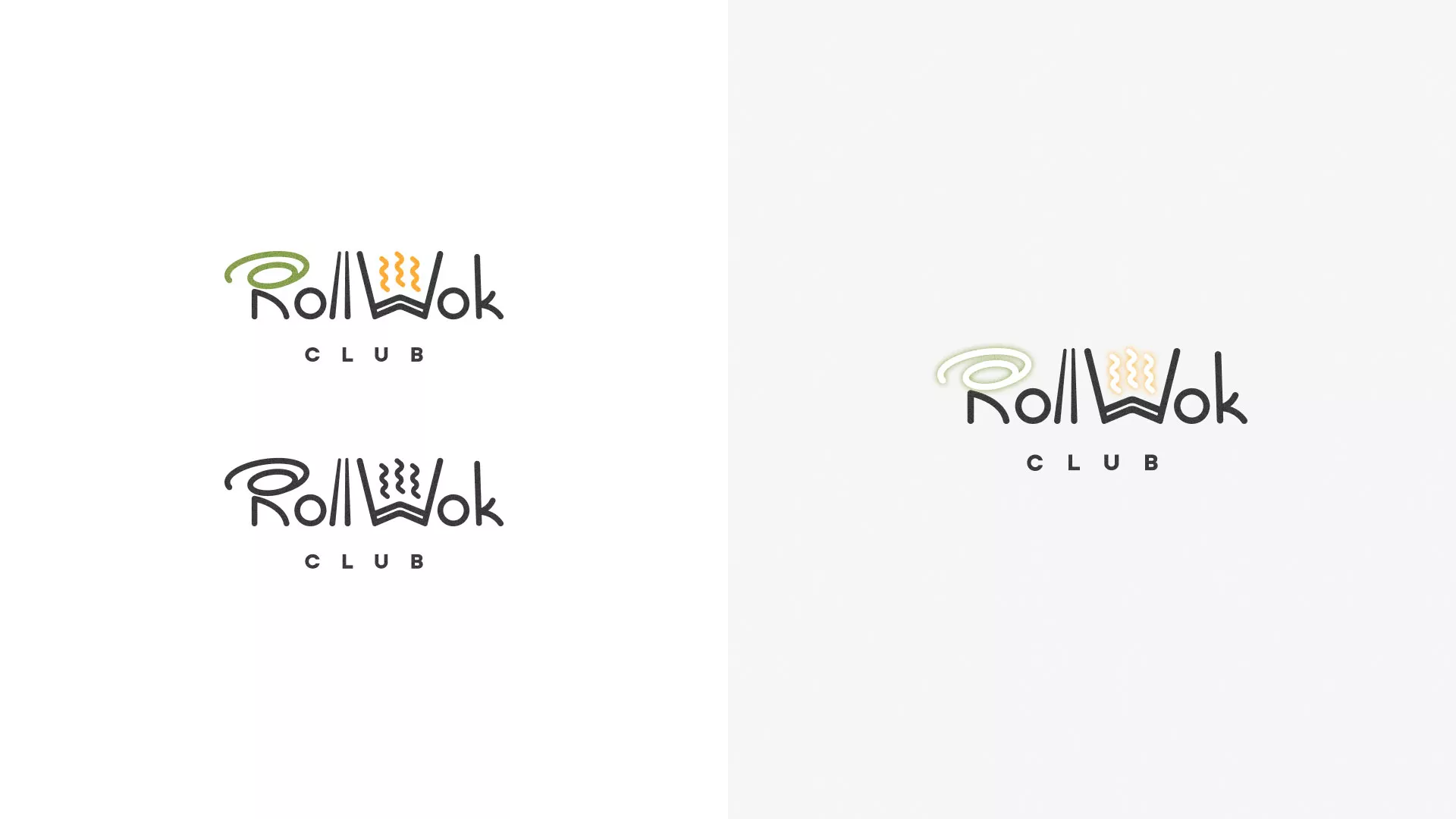 Разработка логотипа и фирменного стиля суши-бара «Roll Wok Club» в Лангепасе