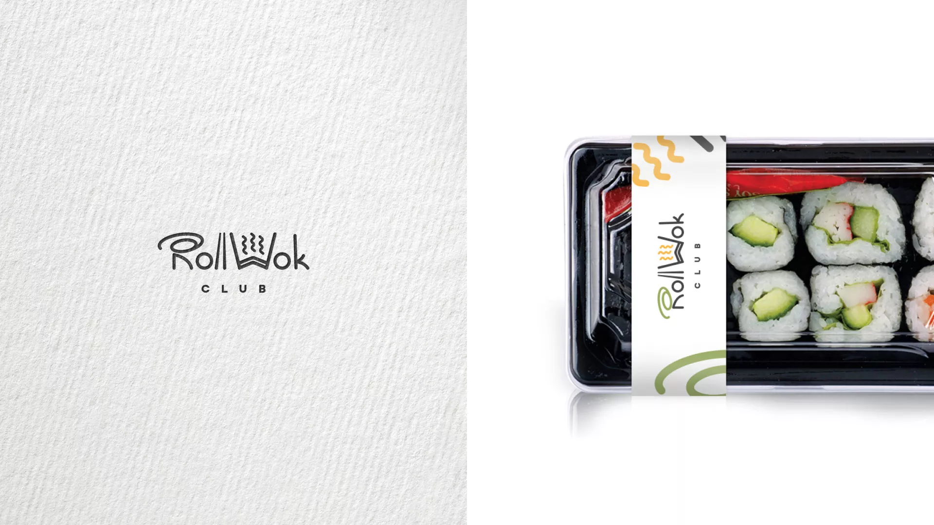 Разработка наклеек для суши-бара «Roll Wok Club» в Лангепасе