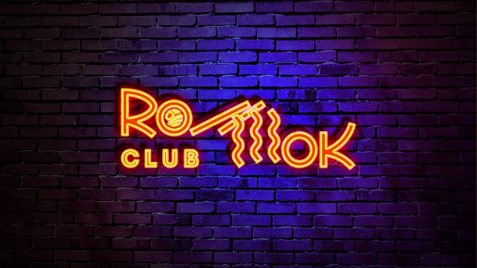Разработка светящейся интерьерной вывески суши-бара «Roll Wok Club» в Лангепасе