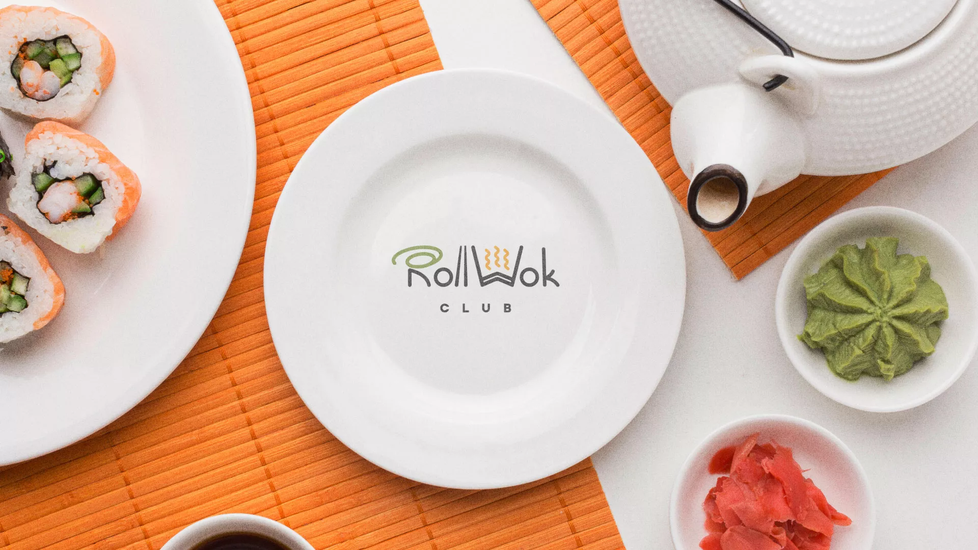 Разработка логотипа и фирменного стиля в Лангепасе для суши-бара «Roll Wok Club»