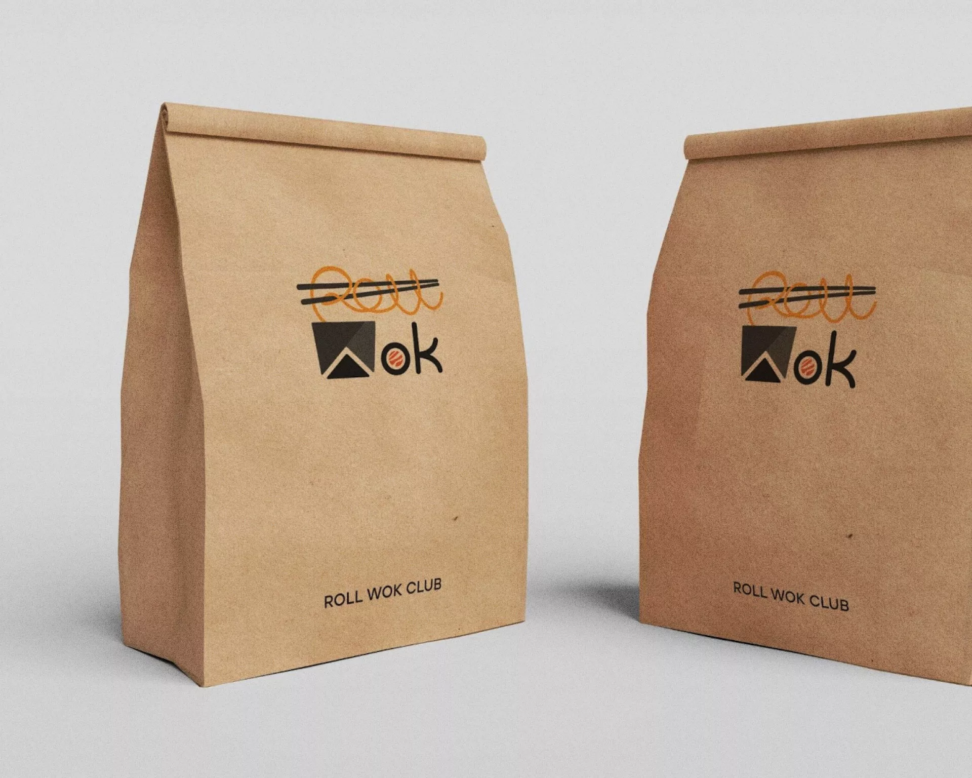 Создание дизайна упаковки суши-бара «Roll Wok Club» в Лангепасе